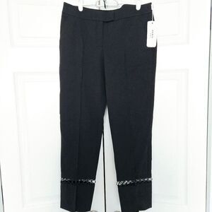 NWT Akris Punto Pants Women's Size 4 Black Frankie Cropped Trousers Stretch